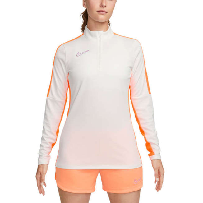 Nike Womens Academy 23 Soccer Drill Top - White / Orange