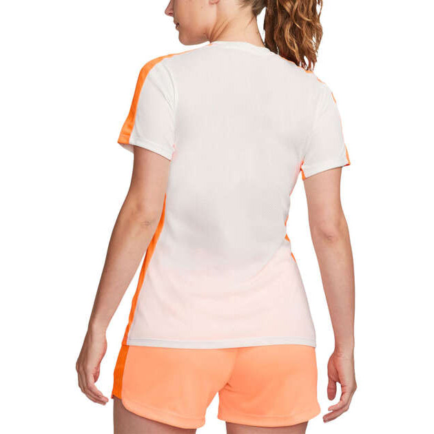 Nike Womens Academy 23 Short-Sleeve Soccer Top - White / Orange