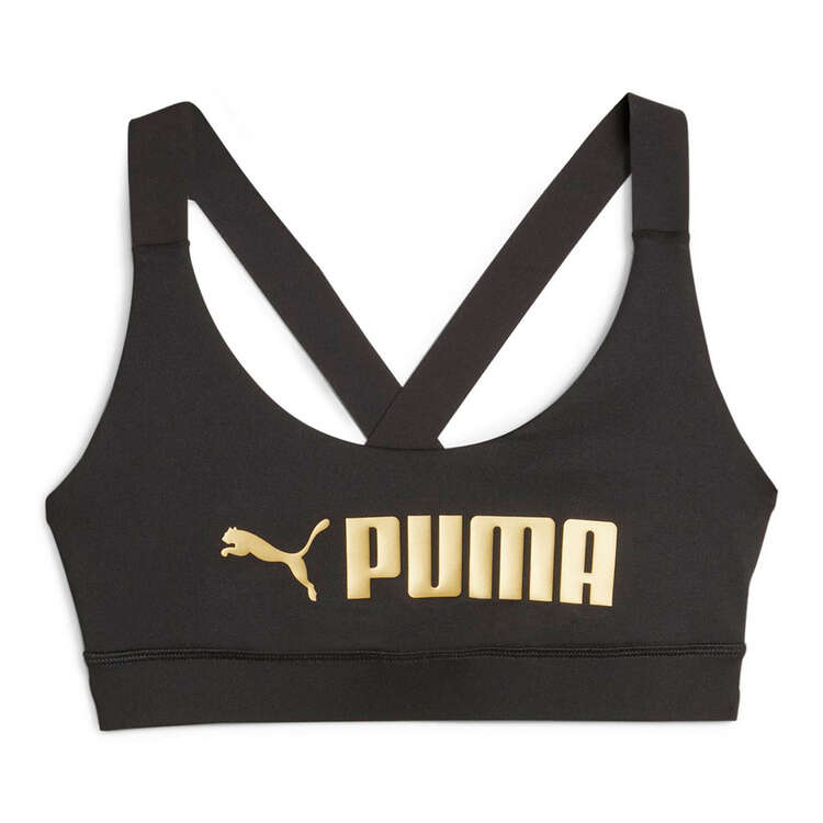 Puma Fit Womens DryCELL Mid Impact Training Sports Bra - Black