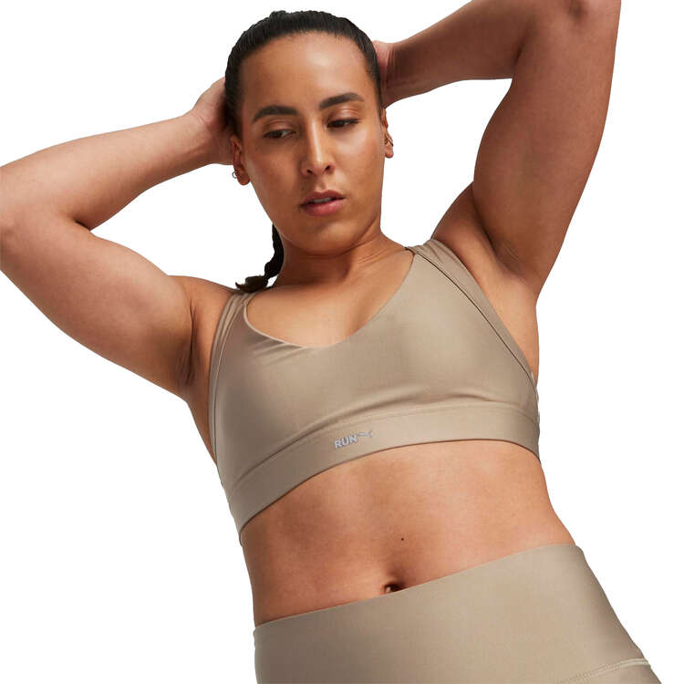 Puma Womens DryCELL Run High Impact Sports Bra - Tan