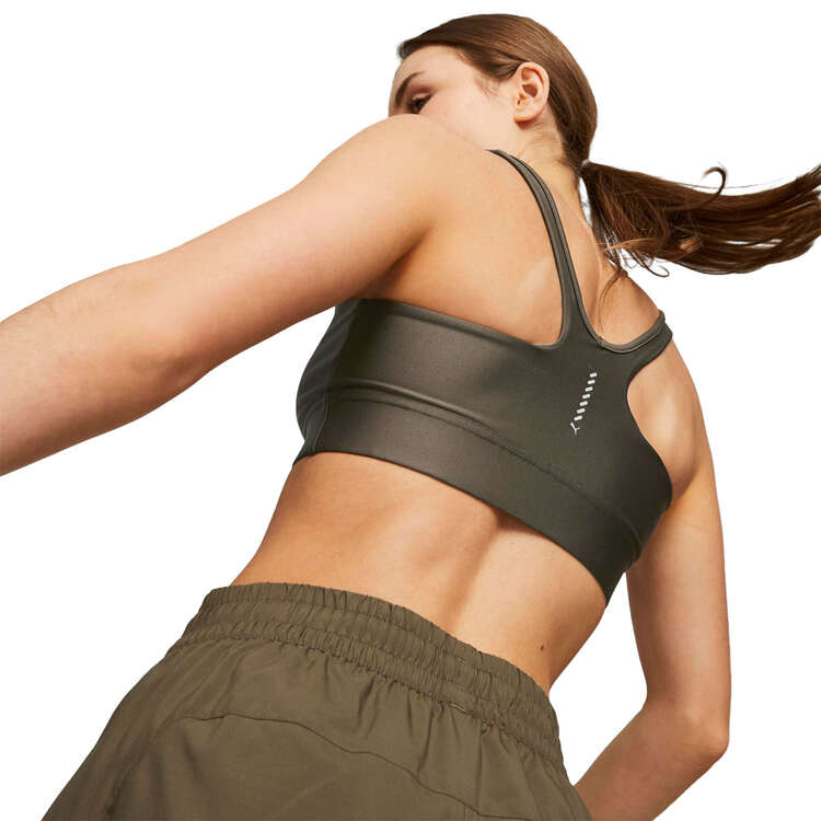 Puma Womens DryCELL Run Mid Impact Sports Bra - Brown