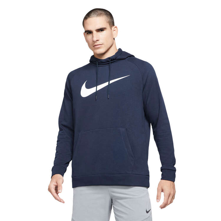 Nike Mens Dry Graphic Pullover Fitness Hoodie - Navy