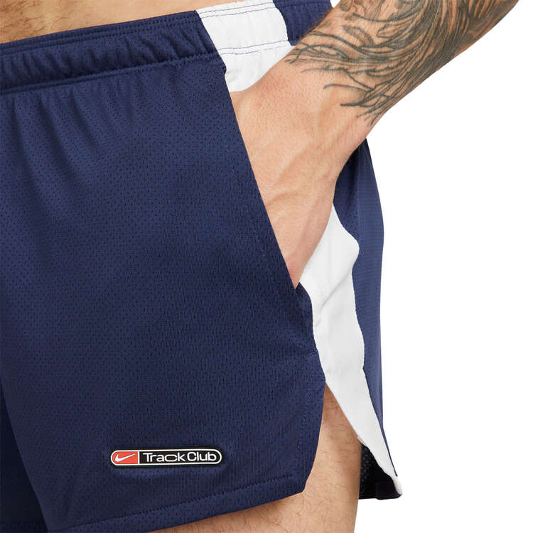 Nike Mens Dri-FIT Track Club Brief-Lined 3-inch Knit Running Shorts - Navy