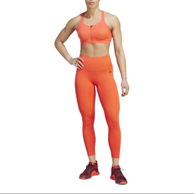 Adidas Womens High Rise Optime Power 7/8 Tights - Red