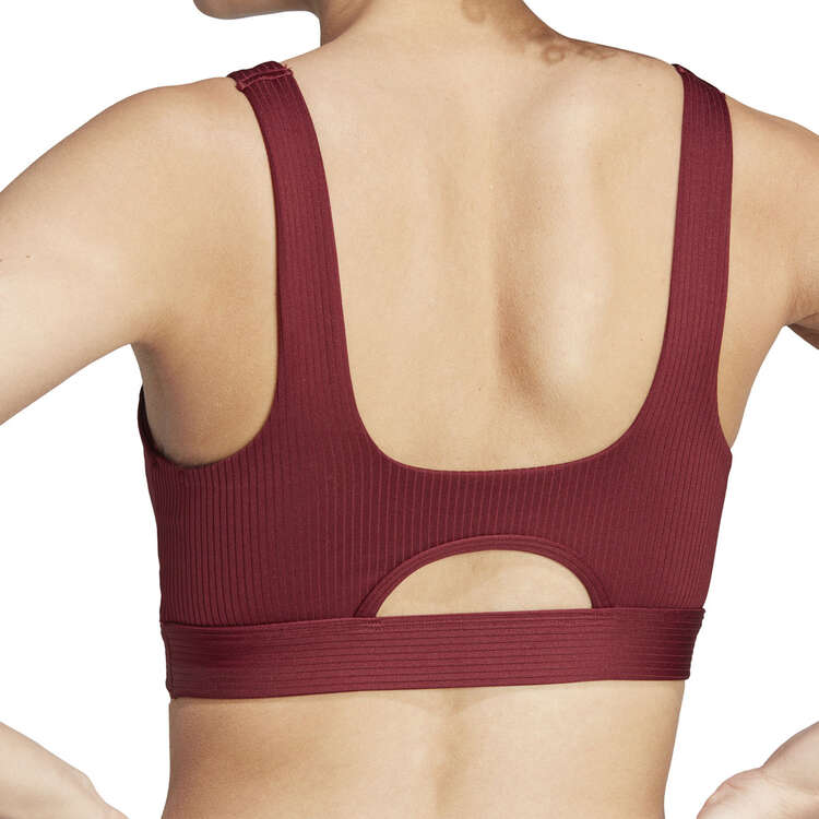 Adidas Womens Training Light Support Ribbed Sports Bra - Red