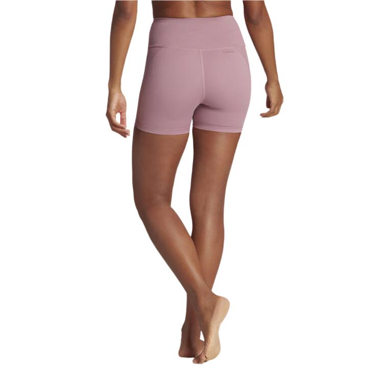 Adidas Womens Yoga Essentials High Rise Shorts - Pink