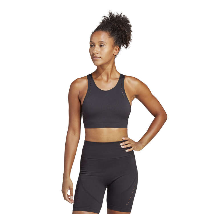 adidas Womens AEROKNIT Aeroknit Training Light Support Sports Bra - Black