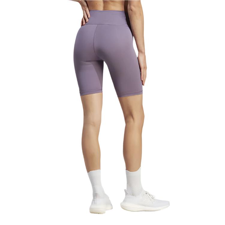 Adidas Womens Optime Bike High Rise Shorts - Purple