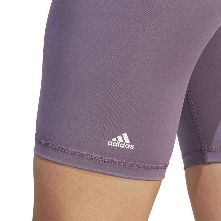 Adidas Womens Optime Bike High Rise Shorts - Purple