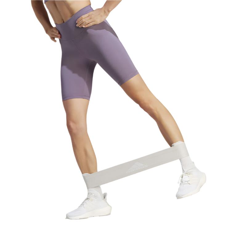 Adidas Womens Optime Bike High Rise Shorts - Purple