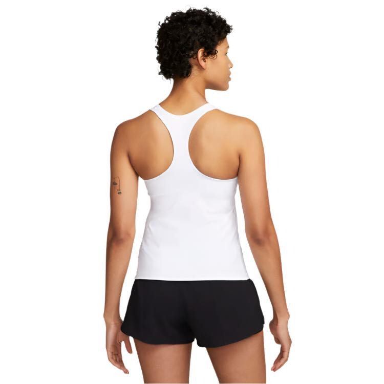 Nike Womens Swoosh Dri-FIT Medium-Support Padded Sports Bra Tank - White