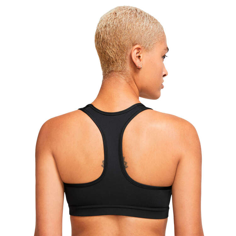 Nike Womens Swoosh Dri-FIT Medium Support Padded Sports Bra - Black/White