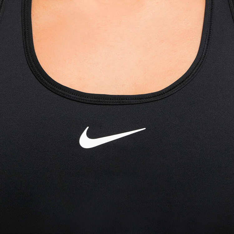 Nike Womens Swoosh Dri-FIT Medium Support Padded Sports Bra - Black/White