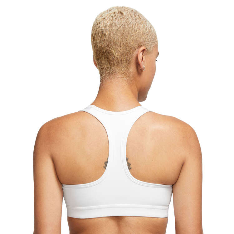 Nike Womens Swoosh Medium-Support Padded Racerback Sports Bra - White