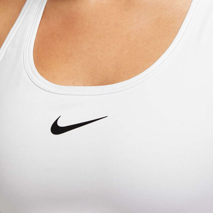 Nike Womens Swoosh Medium-Support Padded Racerback Sports Bra - White