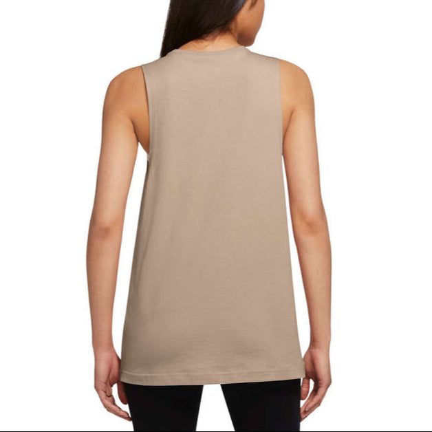 Nike Womens Cotton Sportswear Futura Muscle Tank - Stone