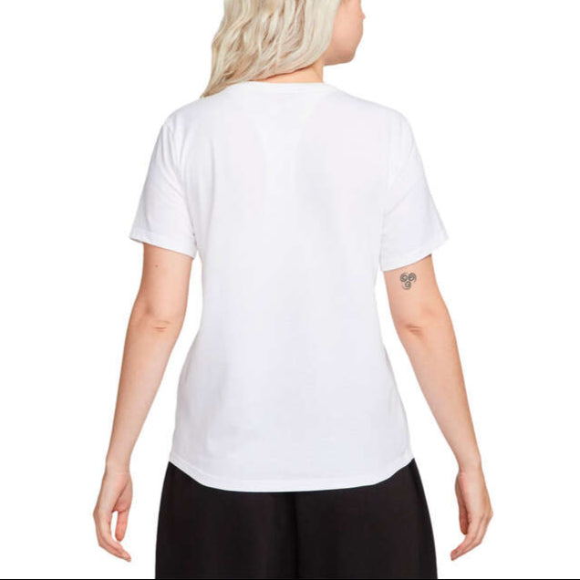 Nike Womens Sportswear Club Essentials Embroidered Logo Tee - White