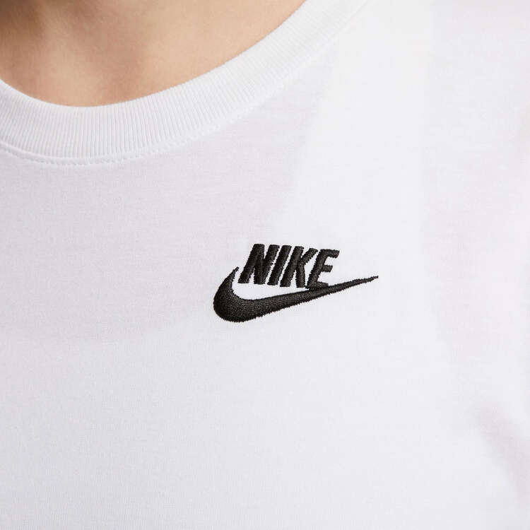 Nike Womens Sportswear Club Essentials Embroidered Logo Tee - White