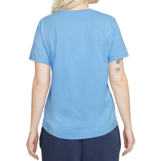 Nike Womens Sportswear Club Essentials Embroidered Logo Tee - Blue