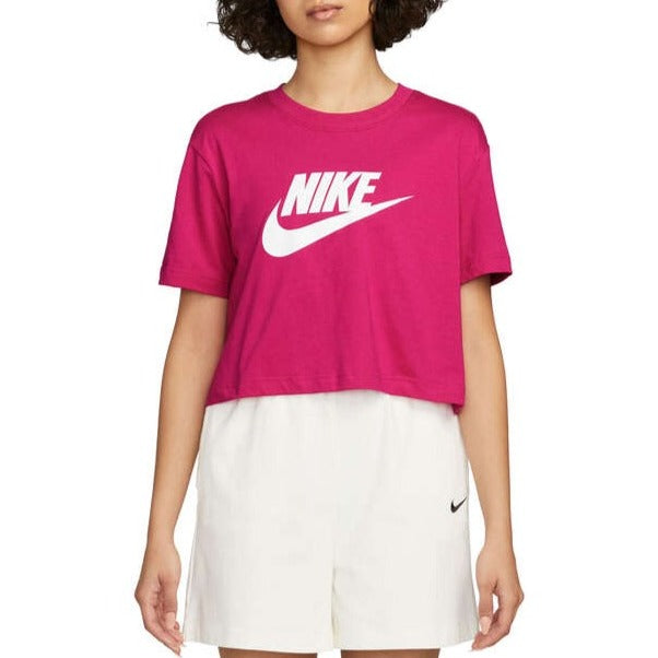 Nike Womens Sportswear Essential Cropped Cotton Tee - Pink