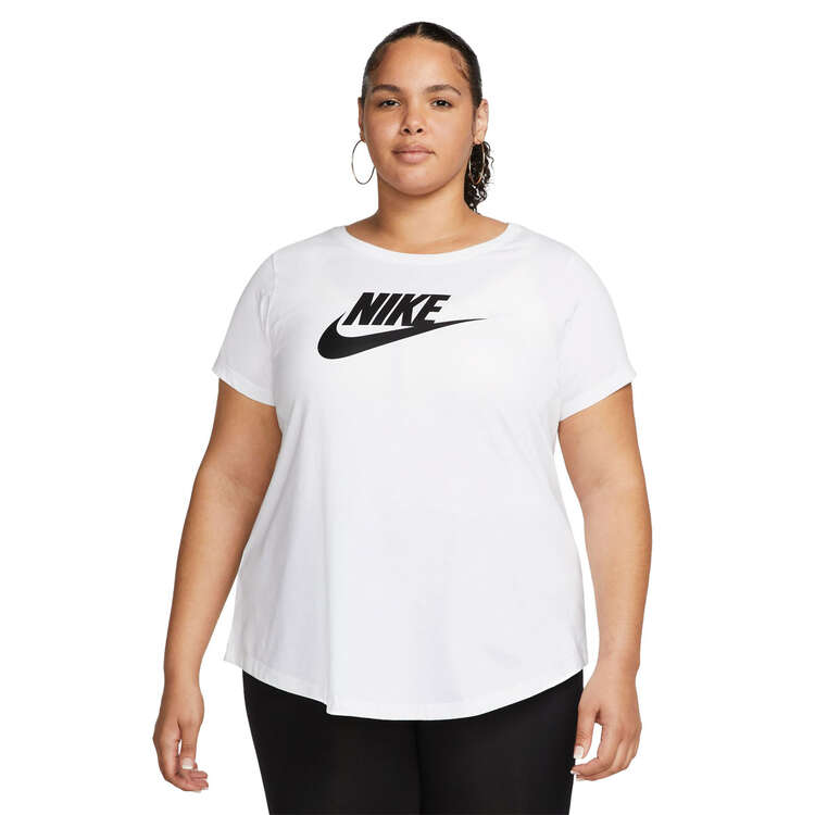 Nike Plus Womens Sportswear Essentials Icon Futura Tee - White/Black