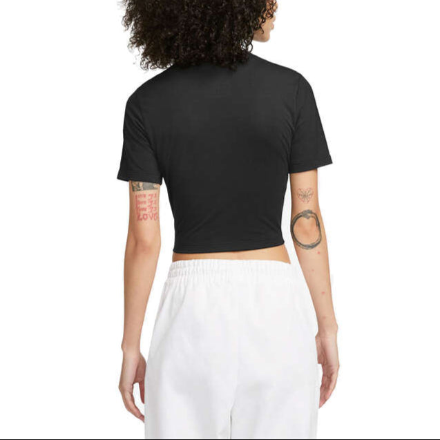 Nike Womens Sportswear Cropped Stretchy Tee - Black