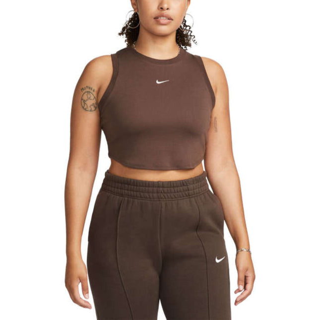 Nike Womens Sportswear Essentials Cropped Tank - Brown