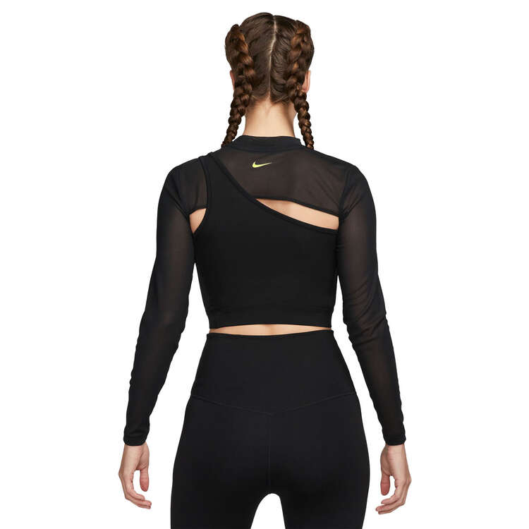 Nike Pro Womens Long Sleeve Cropped Top - Black