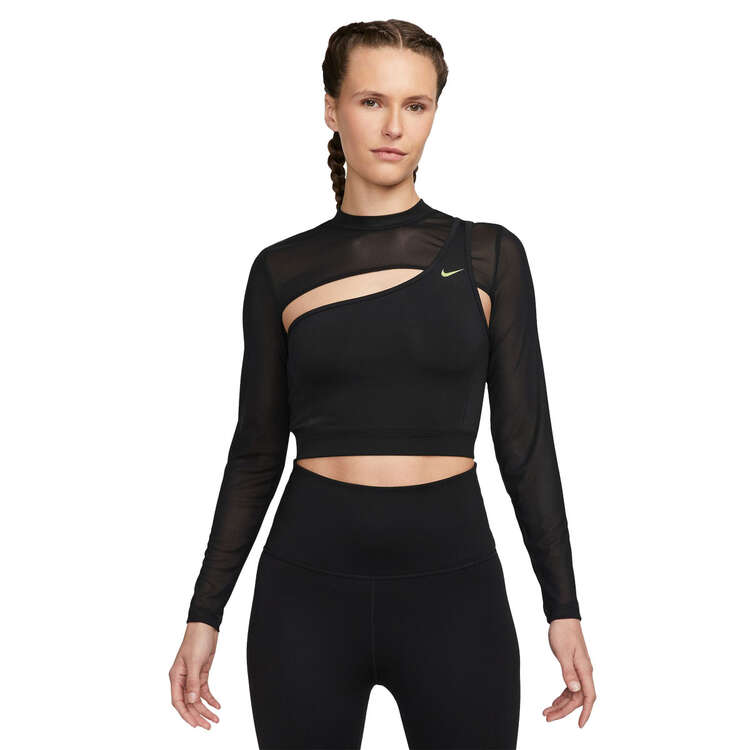 Nike Pro Womens Long Sleeve Cropped Top - Black