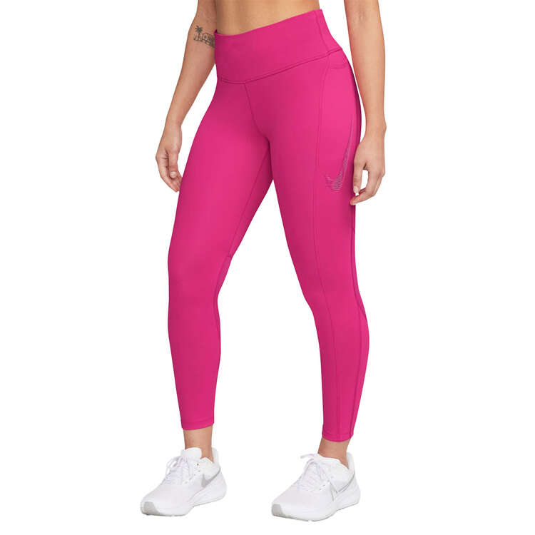 Nike Womens Fast Dri-FIT Mid-Rise 7/8 Running Tights - Pink