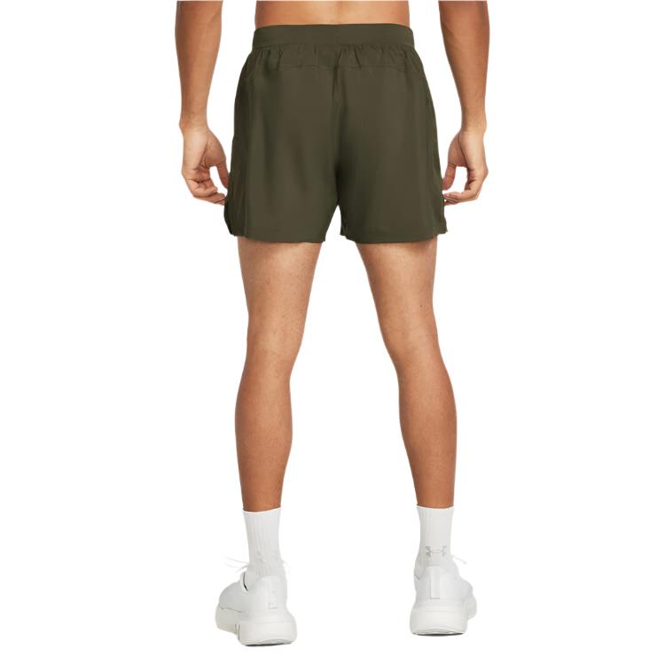 Under Mens UA Launch 5 inch Unlined Running Shorts - Green