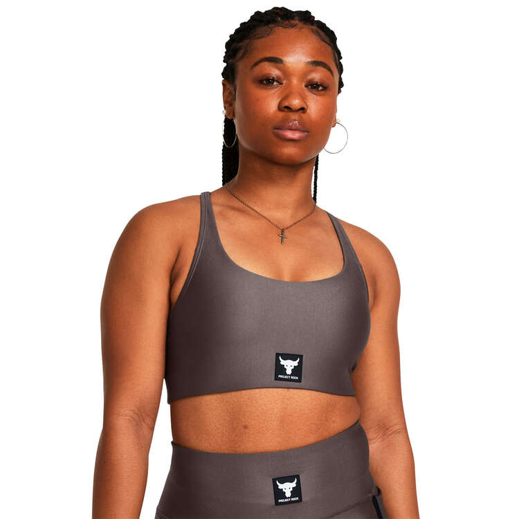 Under Armour Womens Project Rock All Train Crossback Sports Bra - Grey