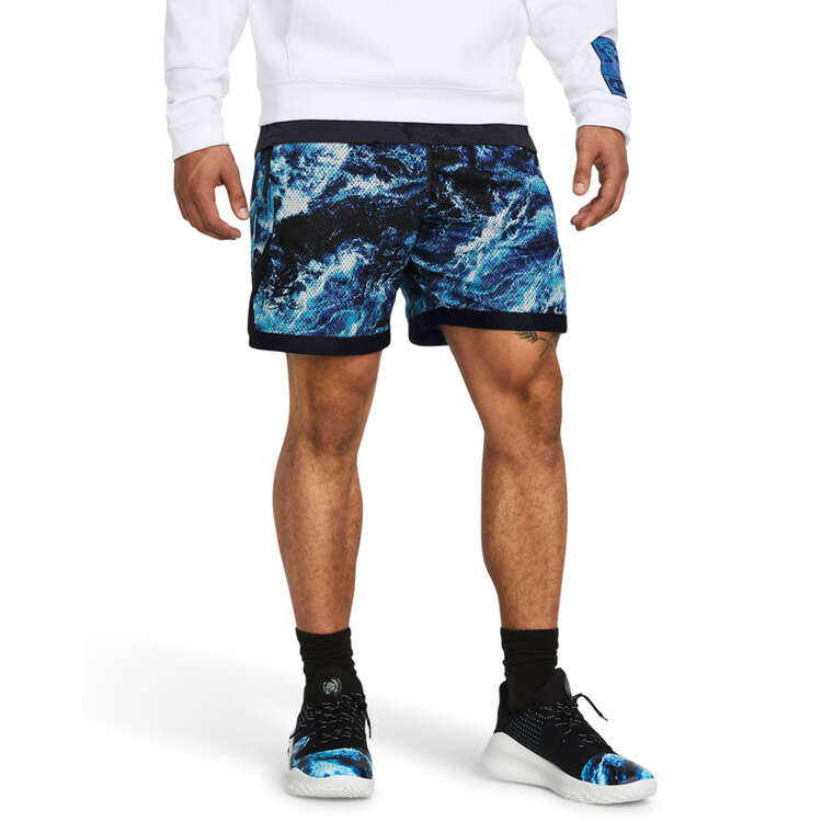 Under Armour Mens Curry Bruce Lee Be Water Mesh Basketball Shorts - Blue