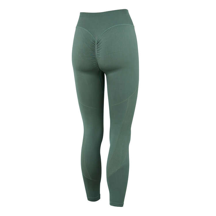 Puma Womens Seamless Scrunch Mid Rise Tights - Green