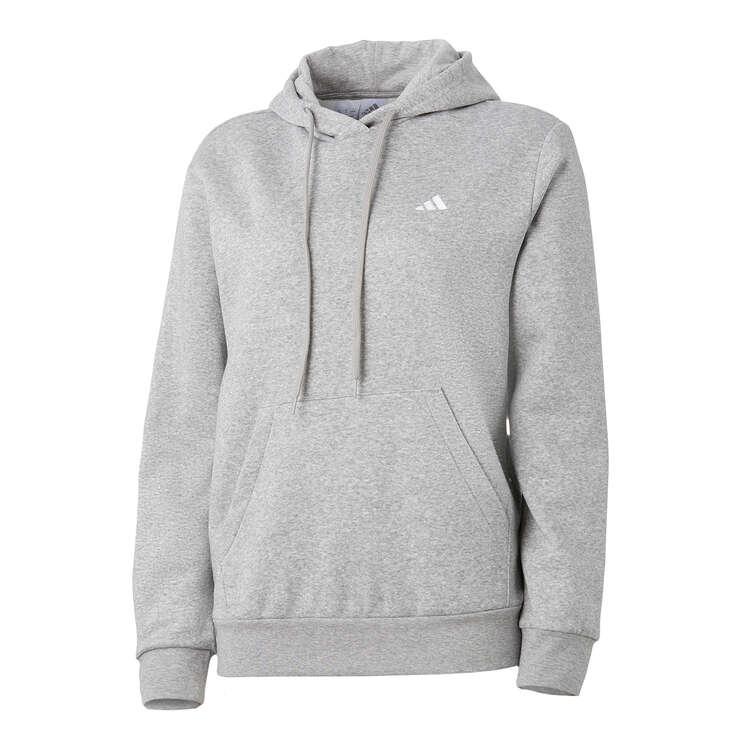 adidas Womens Essentials Small Logo Feel Cozy Hoodie - Grey