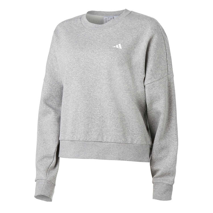 adidas Womens Essentials Small Logo Feel Cozy Sweatshirt - Grey