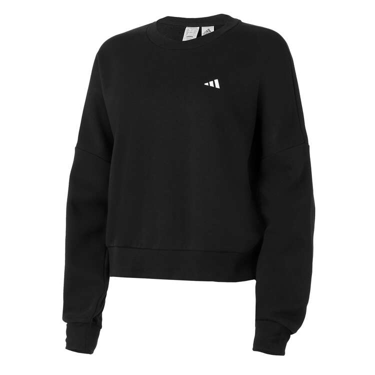 adidas Womens Essentials Small Logo Feel Cozy Sweatshirt - Black