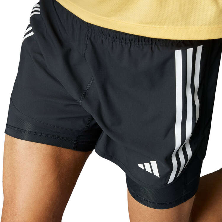 adidas AEROREADY Mens Own The Run 3-Stripes 2-in-1 Shorts