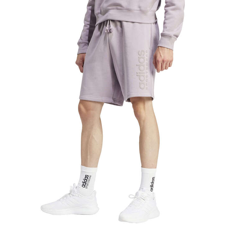 Adidas Mens ALL SZN Fleece Cotton Shorts - Purple