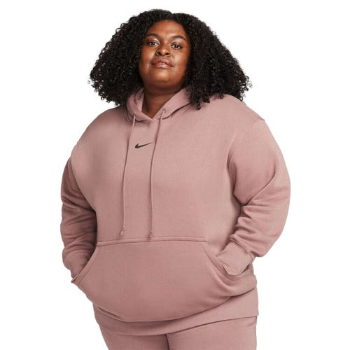 Nike Womens Phoenix Oversized Pullover Hoodie - Mauve