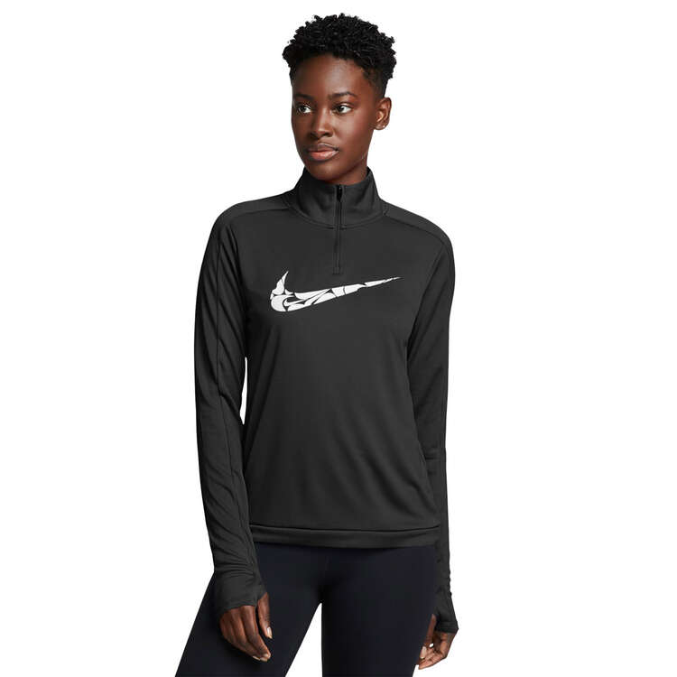 Nike Womens Swoosh Dri-FIT 1/2 Zip Running Top - Black