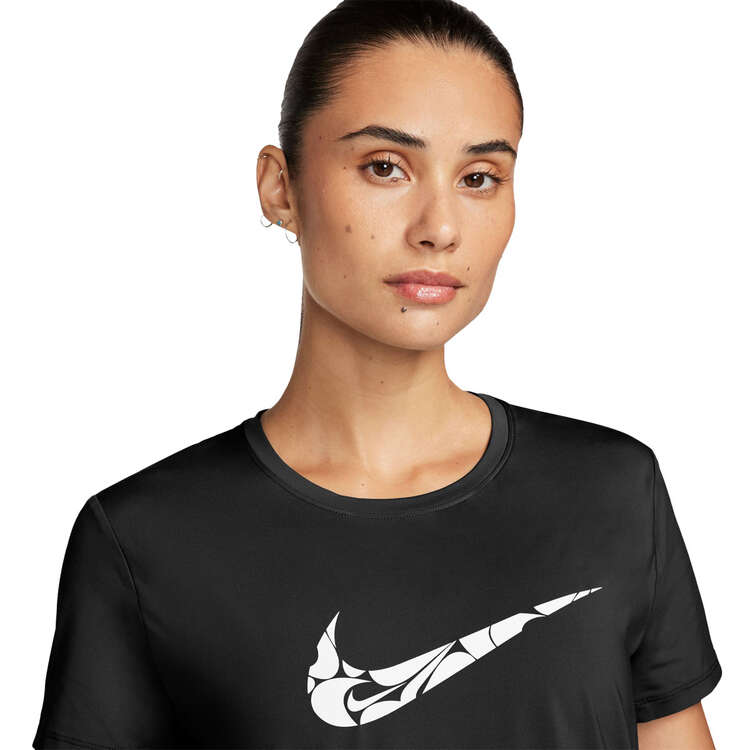 Nike One Womens Swoosh Dri-FIT Running Tee - Black