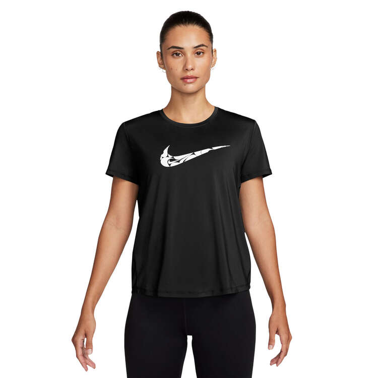 Nike One Womens Swoosh Dri-FIT Running Tee - Black