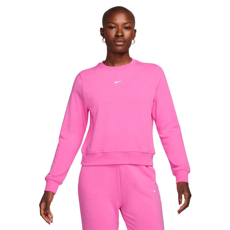 Nike One Womens Dri-FIT French Terry Crew Sweatshirt - Pink