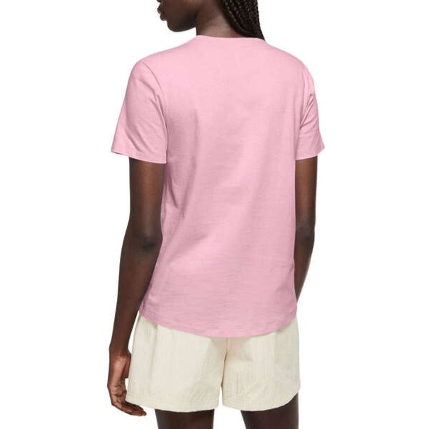 Nike Womens Cotton Sportswear Club Essentials Tee -Pink / White