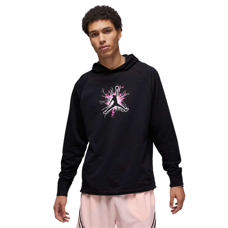 Jordan Mens Dri-FIT Fleece Pullover Graphic Hoodie - Black