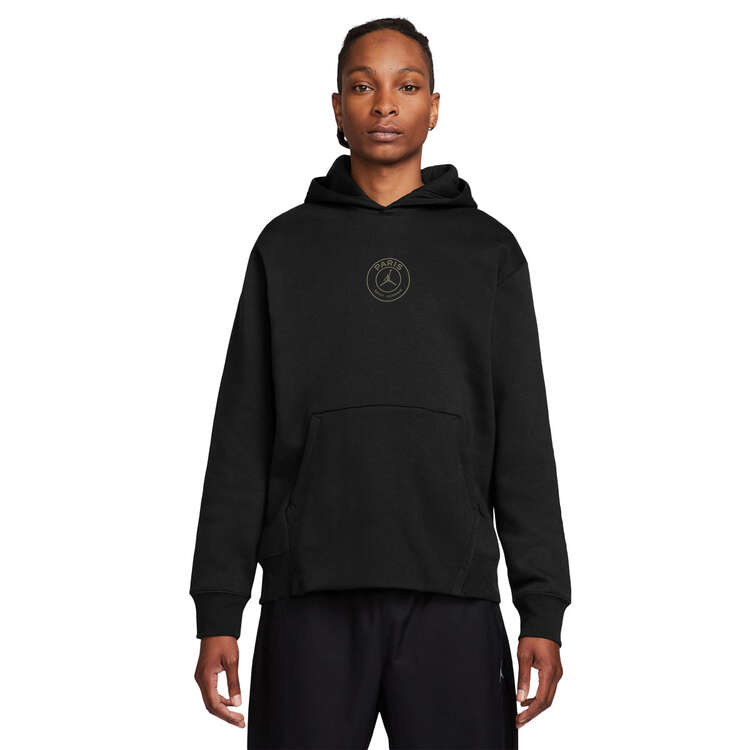 Nike PSG X Jordan Mens Pullover Fleece Hoodie - Black