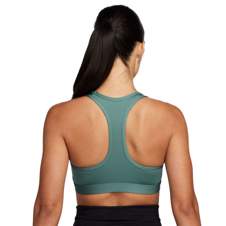 Nike Womens Dri-FIT Swoosh Medium Support Padded Sports Bra - Green/White