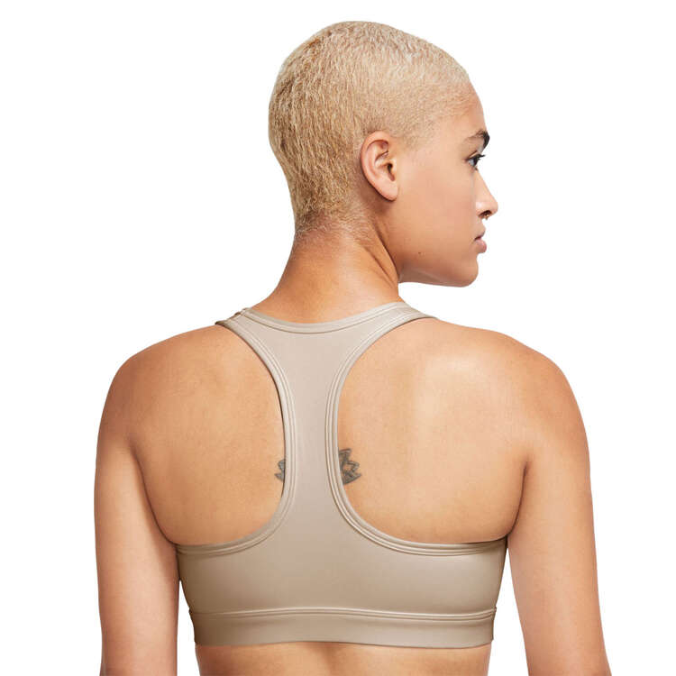 Nike Womens Dri-FIT Swoosh Futura Medium Support Sports Bra - Tan