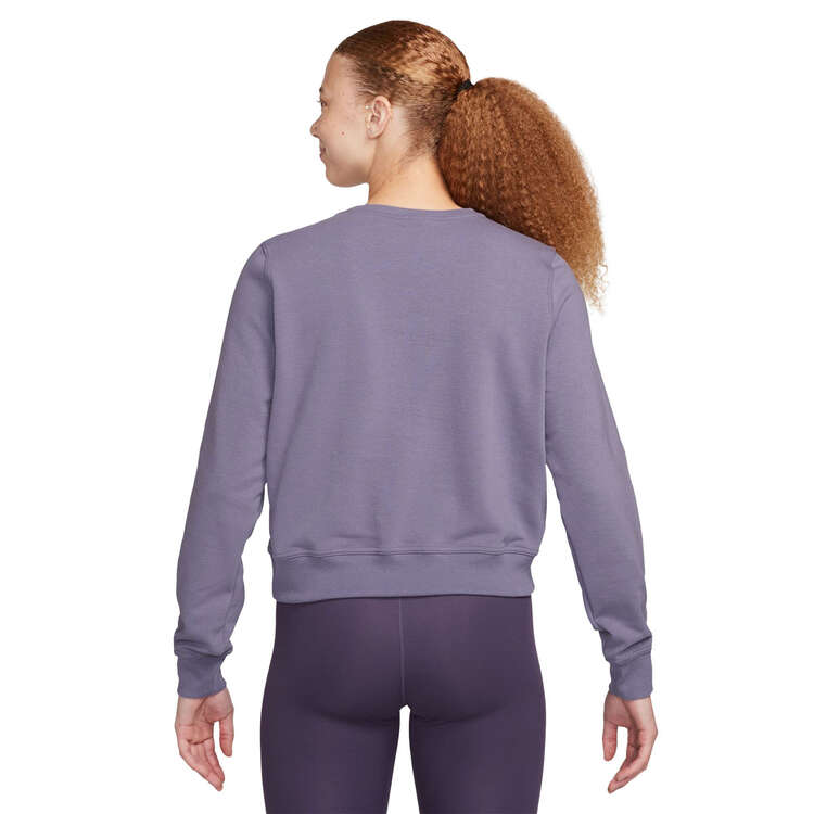 Nike One Womens Dri-FIT French Terry Crew Sweatshirt - Purple